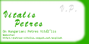 vitalis petres business card